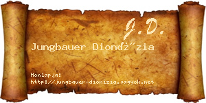 Jungbauer Dionízia névjegykártya